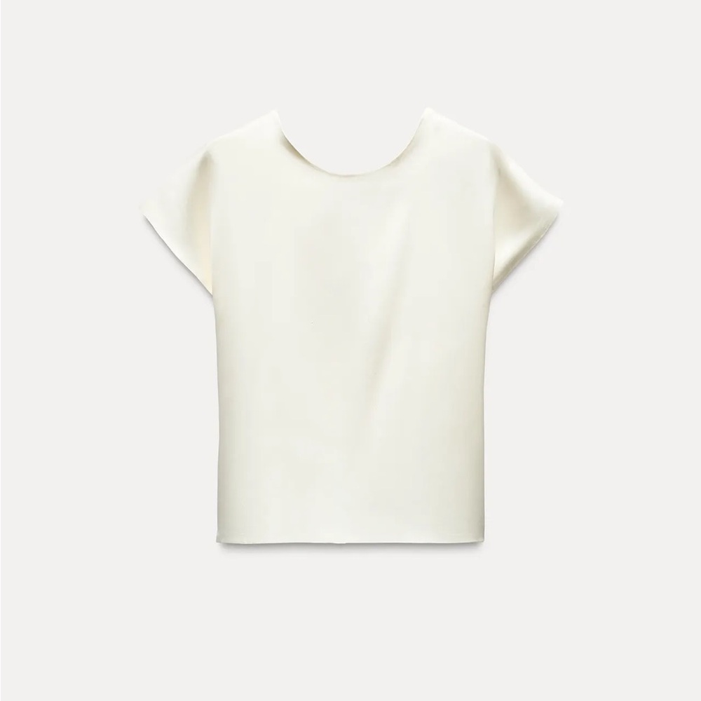 Zara Knotted Back Satin Effect Top